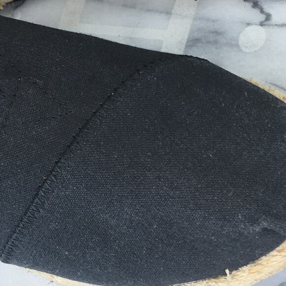 BOBS by Skechers Memory Foam Black Canvas Espadrille Loafer Women's Size 6.5 - Picture 14 of 16